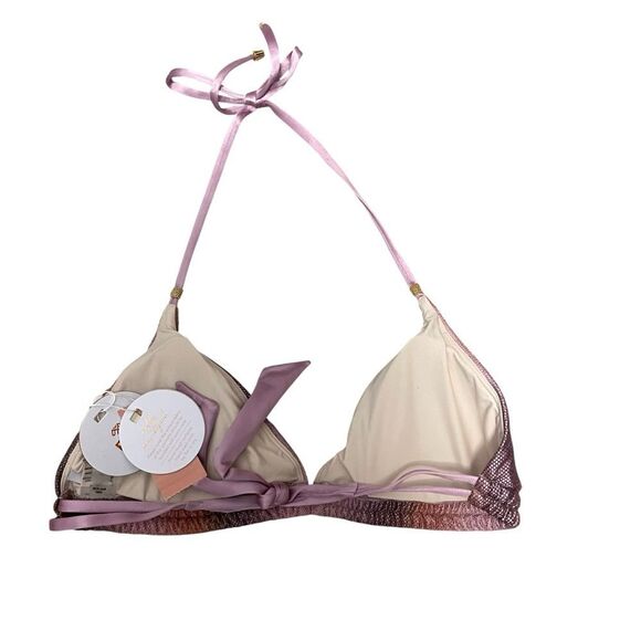 PQ Swim Violet Haze Mesh Glimmering Bikini Top Size D NWT - Picture 4 of 5